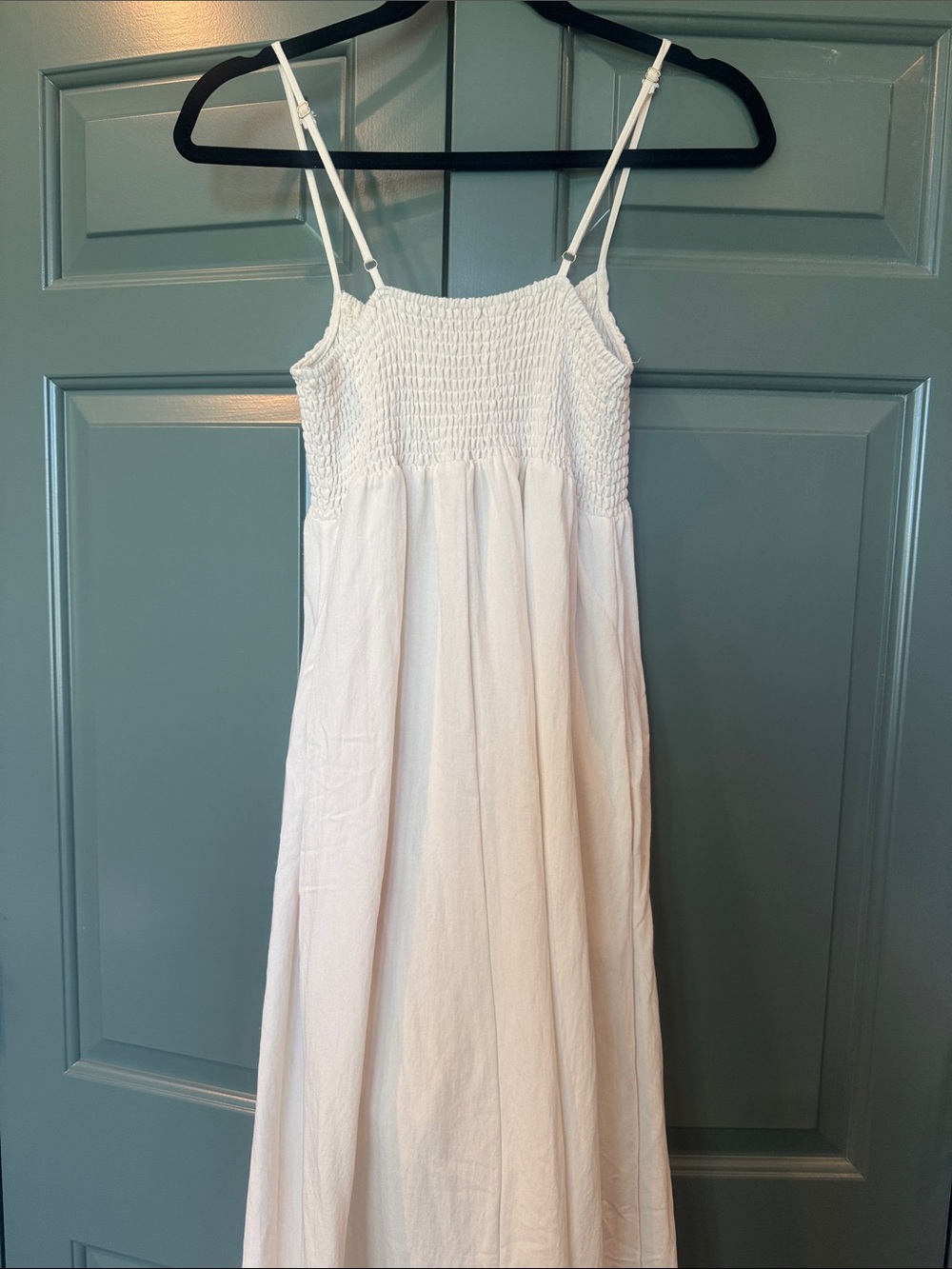 Z Supply White Smocked Maxi Sundress with Spaghetti Straps - Picture 4 of 5